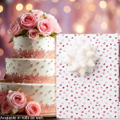 Harten - Roze rode ombre op wit Inpakpapier Vel