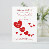 Harten RSVP Kaartje (Staand voorkant)