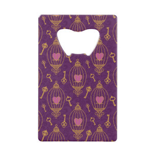 Harten-sleutels-patroon Kredietkaart Flessenopener