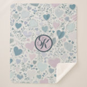 Harten, Start en Salie Leaves Sherpa Deken (Voorkant)