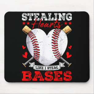 Harten stelen zoals honkbal bases stelen muismat