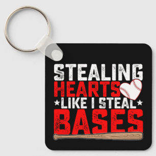 Harten stelen zoals ik honken steel honkbal sleutelhanger