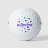 Harten Stippen Waterverf Patroon Personaliseren Golfballen (Voorkant)