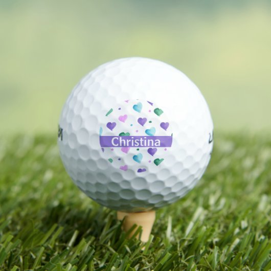 Harten Stippen Waterverf Patroon Personaliseren Golfballen (Insitu Shirt)