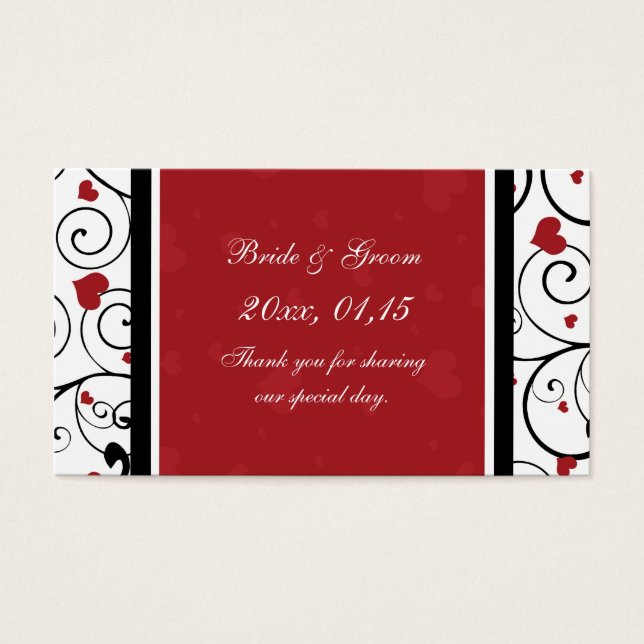 Harten Valentijnsdag bruiloft gunst Labels Visitekaartje (Voorkant)