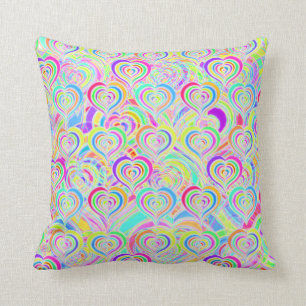 Harten van de Liefde Rainbow Psychedelic Sierkusse Kussen