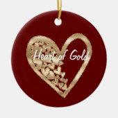 Harten van goud keramisch ornament (Voorkant)