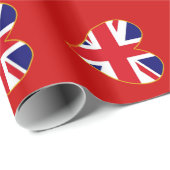 Harten van Union Jack Cadeaupapier (Rol Hoek)