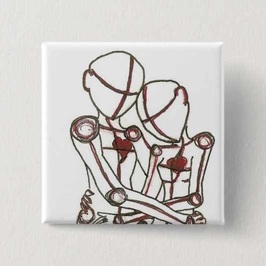 harten vierkante button 5,1 cm (Voorkant)