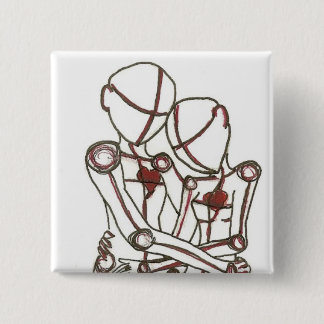 harten vierkante button 5,1 cm