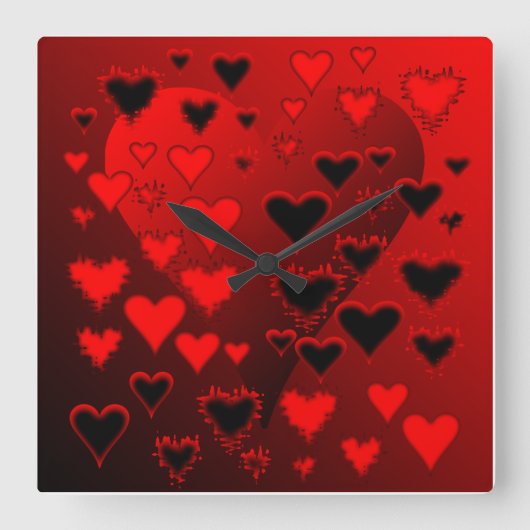 Harten Vierkante Klok (Voorkant)