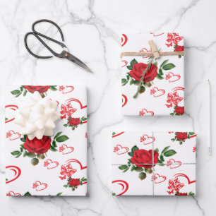 Harten Vlinders en Bloemen Inpakpapier Vel