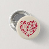 Harten vol met harten liefdesrood ronde button 3,2 cm (Voorkant /achterkant)