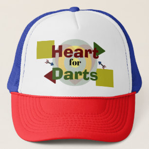 Harten voor Darts Veelkleurige Abstracte Tekst Trucker Pet