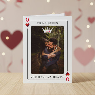 Harten Vrouw Poker Foto Valentijnsdag Feestdagen Kaart