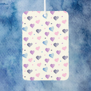 Harten Waterverf Patroon Blauw Roze Paarse Luchtverfrisser