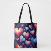 Harten Waterverf Valentijn Kunst Draagtas (Voorkant)