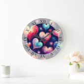 Harten Waterverf Valentijn Kunst Grote Klok (Huis)