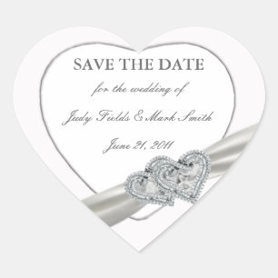 Harten Wit Bruiloft Save The Date Stickers