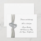 Harten Witte Trouwreceptie Kaarten (Voorkant / Achterkant)