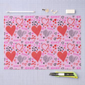 Harten, XOXO roze patroon Tissuepapier (Craft)