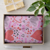 Harten, XOXO roze patroon Tissuepapier (Geschenk)