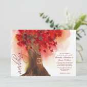 hartenboomtrouwuitnodiging kaart (Staand voorkant)