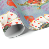 HARTENDAME,Blauw Valentijnsdag Rood Cadeaupapier (Rol Hoek)