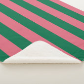 Hartendief Roze Inmaakgroen Streep Sherpa Deken (3/4)