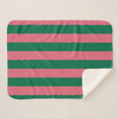 Hartendief Roze Inmaakgroen Streep Sherpa Deken (Voorkant (horizontaal))
