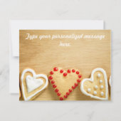 Hartenkoekjes op houtflat Hartelijk dank Bedankkaart (Achterkant)