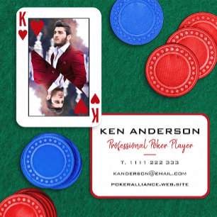 Hartenkoning Rood Wit Foto Poker Casino Visitekaartje