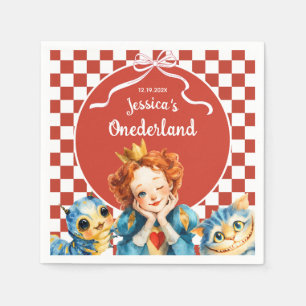 Hartenkoningin Alice in ONEDERLAND 1e verjaardag Servet