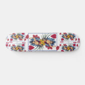 Hartenkoningin en bloemen skateboard (Horizontaal)