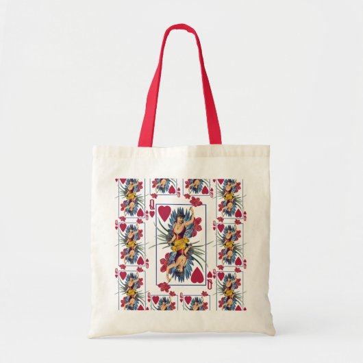 Hartenkoningin en bloemen tote bag (Voorkant)