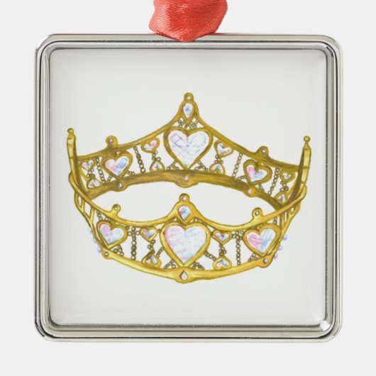Hartenkoningin, kroonvierkant ornament (Voorkant)