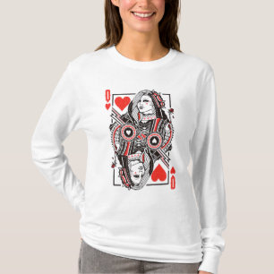Hartenkoningin overmaatse grafische kaart, speelka t-shirt