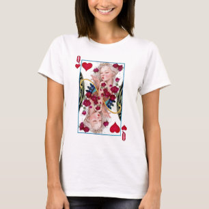 Hartenkoningin overmaatse grafische kaart, speelka t-shirt