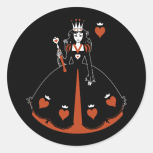 Hartenkoningin Ronde Sticker