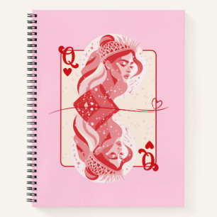 Hartenkoningin Rood Preppy Kunst Notitieboek