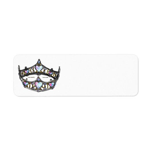 Hartenkoningin Silver Crown Tiara white Etiket (Voorkant)