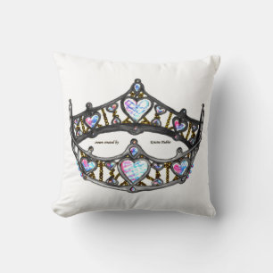 Hartenkoningin Silver Crown Tiara white Kussen