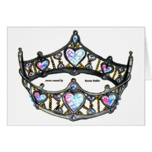 Hartenkoningin Silver Crown Tiara white notecard