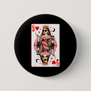 Hartenkoningin speelkaart hart koffie cuteQuee Ronde Button 5,7 Cm
