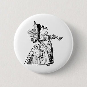 Hartenkoningin - weg met haar hoofd! ronde button 5,7 cm