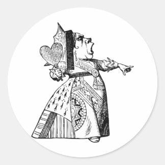 Hartenkoningin - weg met haar hoofd! ronde sticker