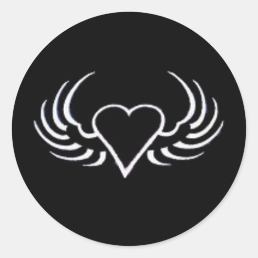 hartenkreet ronde sticker (Voorkant)