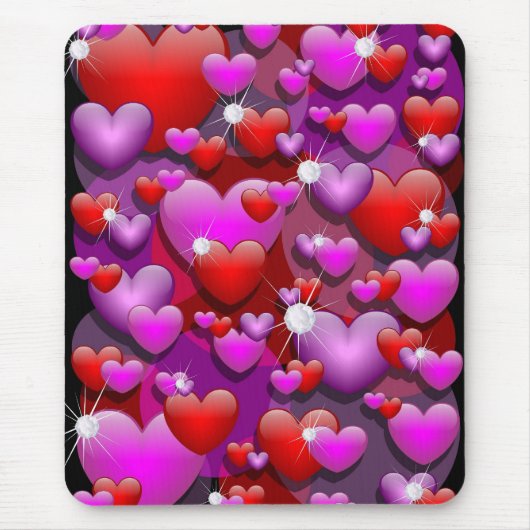 Hartenliefde en diamanten muismat (Voorkant)