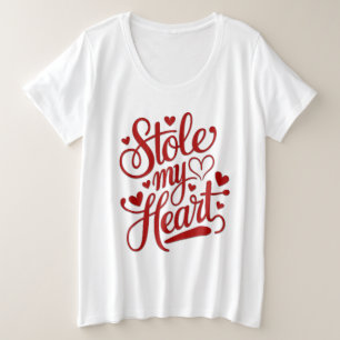 Hartensnaren bevestigd grote maat t-shirt