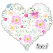 Hartenvolle bloemen sticker (Voorkant)